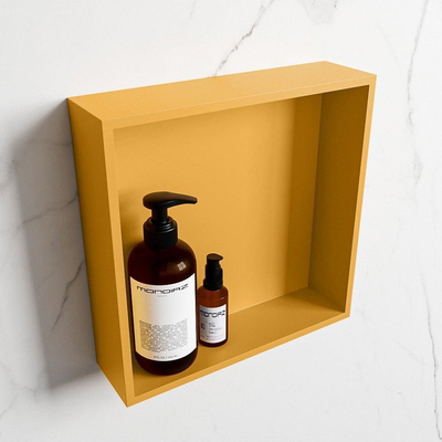 Mondiaz Easy nis 29.5x29.5x8cm - inbouw/opbouw - 1 open vak - Solid surface - Ocher