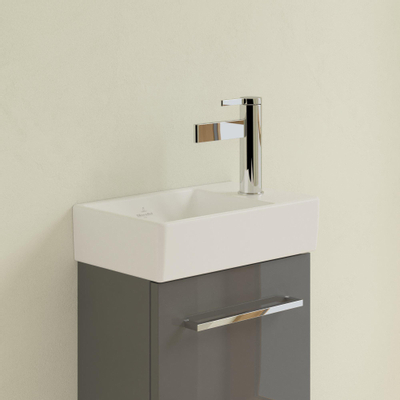 Villeroy & Boch Avento fontein - 1 kraangat rechts - zonder overloop - 36x22cm CeramicPlus - Stone White (mat wit)