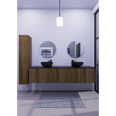 Arcqua Ridge Meuble sous lavabo - 100x45.5x45cm - 1 tiroir - push to open - mdf plaqué - chêne café