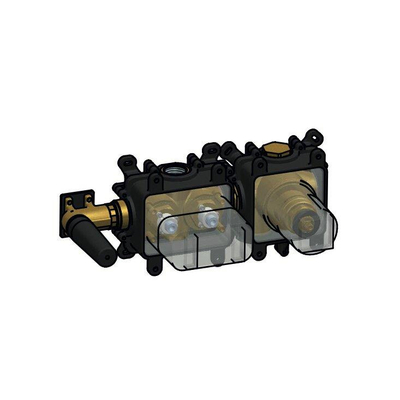 Hotbath Gal Inbouwdeel - inbouw thermostaat - 2 pushbuttons - zwart