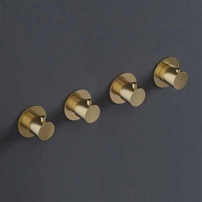 Hotbath Cobber Afbouwdeel - inbouw douche thermostaat - met 3 stopkranen horizontaal en verticaal te monteren AI - mat/glans verouderd ijzer zwart