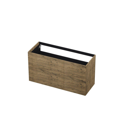 INK Wastafelonderkast - 120x45x65cm - 2 lades - push to open - met rechte opdekfronten - MFC - Naturel eiken