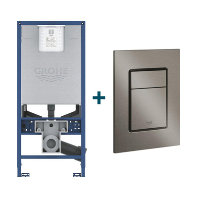 GROHE Rapid SLX réservoir encastré avec cadre incluant la plaque de commande GROHE Skate cosmopolitan en Graphite dur brossé