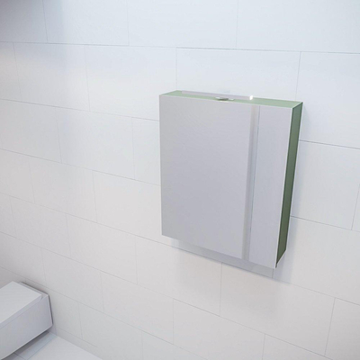 Mondiaz CUBB armoire de toilette – 60 x 70 x 18 cm – 1 porte – Army (vert)