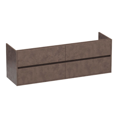 BRAUER Adore Meuble sous-lavabo - 160x46x55cm - 4 tiroirs softclose - sans poignées - 2 découpes pour siphon - Erosion