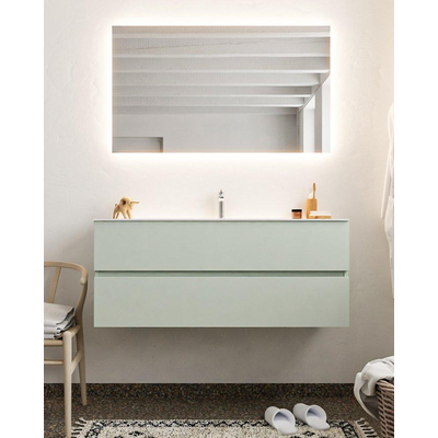 Mondiaz VICA ensemble de meuble de salle de bain - 120cm - meuble sous-vasque gris - 2 tiroirs - lavabo cloud milieu - 1 trou de robinet - version XL 60cm haut