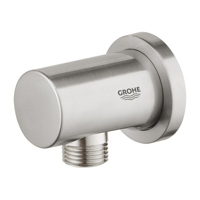 Grohe Rainshower Wandaansluitbocht - ronde rozet - Supersteel (RVS)