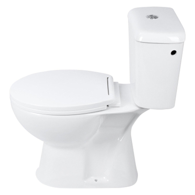 Differnz toiletpot staand - AO uitgang - met reservoir - incl. wc-bril - 72x65.8x36.5cm - glans wit