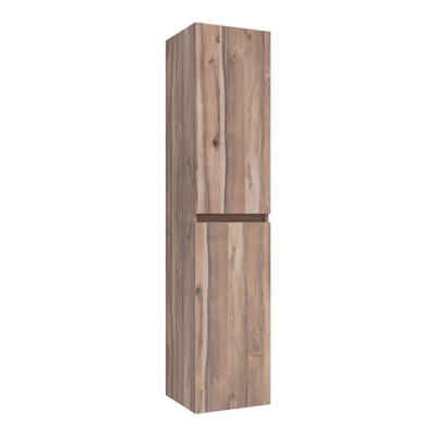 BRAUER Solution Armoire de salle de bains - 160x35x35cm - 2 portes sans poignées ouvrant à gauche et à droite - MFC - Almond