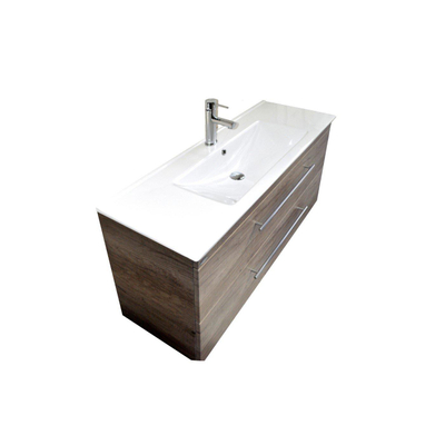 Sanicare q15 lavabo 120x45cm 1 trou pour robinet avec trop-plein rectangle céramique blanc