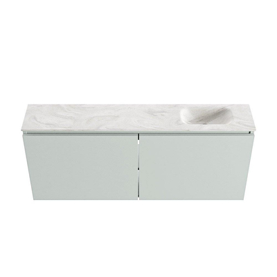 MONDIAZ TURE-DLUX meuble WC 120 cm Greey. EDEN vasque Ostra position droite. Sans trou de robinet.