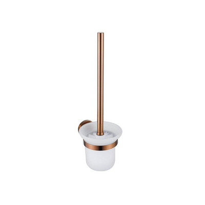 FugaFlow Eccelente Ensemble accessoires WC 3 pièces - porte-rouleau sans clapet - brosse WC - crochet à serviette simple rond - Cuivre brossé PVD (Cuivre)