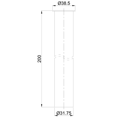 Wiesbaden Unimatch Sifon verlengbuis - 20cm - met kraag - geborsteld staal (RVS)