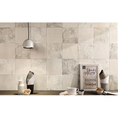 ÉCHANTILLON Terravito Ellino carreau mural et de sol - 20x20cm - 9mm - Carré - Aspect pierre naturelle - Blanc mat