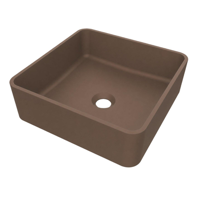 Arcqua Case Opbouw Waskom - vierkant - 37x37cm - mat chocola