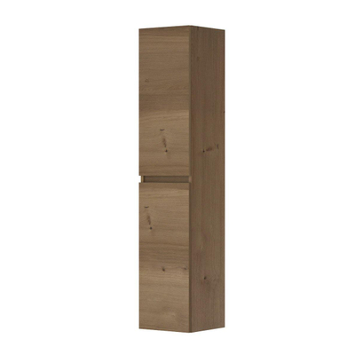 INK Fineer Badkamerkast - 35x37x169cm - 2 deuren - Links en rechtsdraaiend - greeploos - MDF - ash grey