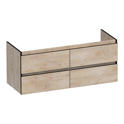 BRAUER Joy Edge meuble sous-lavabo 120 4 tiroirs softclose - sans poignée - 2 découpes pour siphon - Forest Wheat