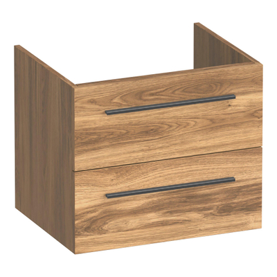 BRAUER Trust wastafelonderkast 60 excl. opbouwgrepen 2 softclose lades en 1 sifon uitsparing - Honey