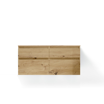 Saniclass Vita Meuble de salle de bain - 140x60x46cm - 4 tiroirs - sans poignée - plan de toilette - chêne rustique