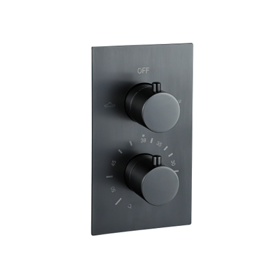 Fortifura Calvi Thermostatische Inbouwkraan - inbouwdeel - Geborsteld Gunmetal PVD