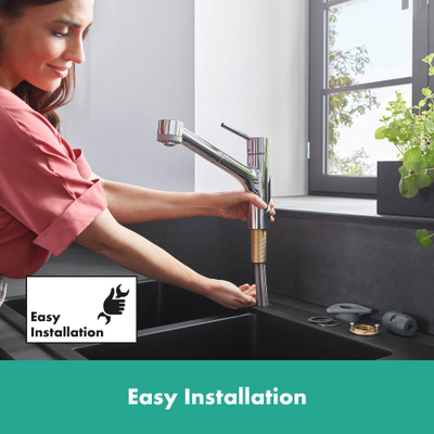 Hansgrohe Talis S keukenkraan met uittrekbare handdouche chroom