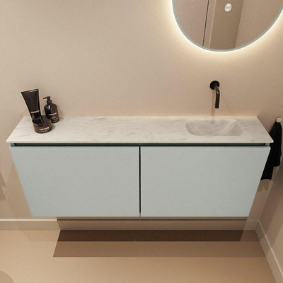 MONDIAZ TURE-DLUX 120cm toiletmeubel Greey. EDEN wastafel Opalo positie rechts. Zonder kraangat.