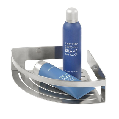 Tiger Caddy Panier de douche d'angle grand Inox brossé 22.4x7x22.4cm