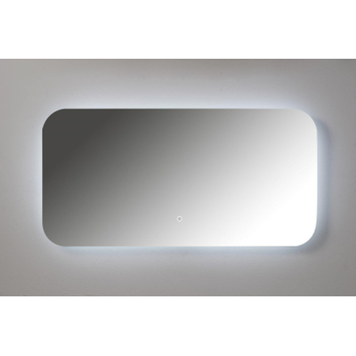 Xenz Lido Limone Rechthoekige spiegel met afgeronde hoeken met indirecte verlichting 50x100cm Verticaal OUTLET UDEN