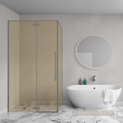 Aqua Vista Oria Cuadra paroi latérale - 80x200cm - avec kit de montage - pour cabine de douche - verre champagne - Gunmetal