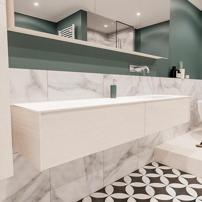 ENSEMBLE DE MEUBLE MONDIAZ LUSH - 180 cm - 2 tiroirs - lavabo cloud - lavabo à droite - 0 trous de robinet - sous-couche