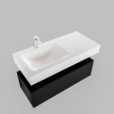 Mondiaz ALAN Meuble Urban avec 1 tiroir 100x30x41cm vasque Cloud suspendue gauche 1 trou de robinet Solid Surface Urban