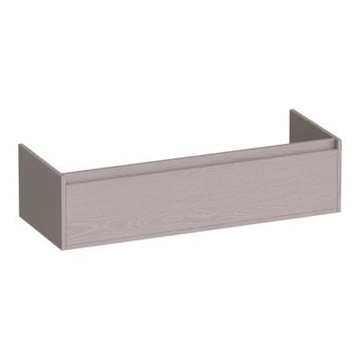 BRAUER Hope wastafelonderkast - 119x30x45.5cm - 1 softclose lade greeploos - 1 sifon uitsparing - Timber Greige