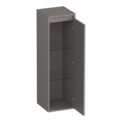 BRAUER Adore Wavy armoire haute 120 avec 1 porte sans poignée ouvrant vers la droite mat taupe