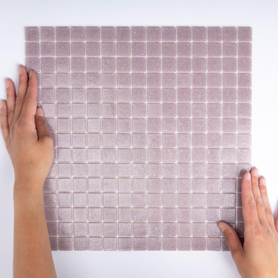 The Mosaic Factory Amsterdam mozaïektegel - 32.2x32.2cm - wand en vloertegel - Vierkant - Glas Light Purple Mat