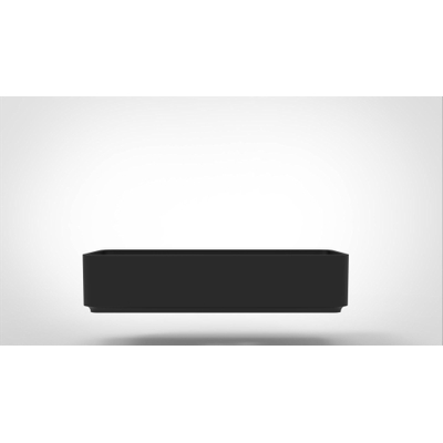 Arcqua Case waskom - 60x26cm - Rechthoek - Cast marble Zwart Mat