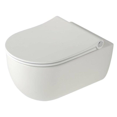 Plieger Kansas Ensemble de toilette - réservoir encastré UP320 - compact - WC suspendu - abattant Pressalit slim - softclose - plaque de commande blanche mate - boutons ronds - blanc mat