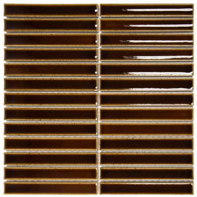 The Mosaic Factory Sevilla carreau mosaïque - 29.6x29.9cm - carreau mural - Rectangle - kitkat finger - Porcelaine - brillant crème caramel (brun)