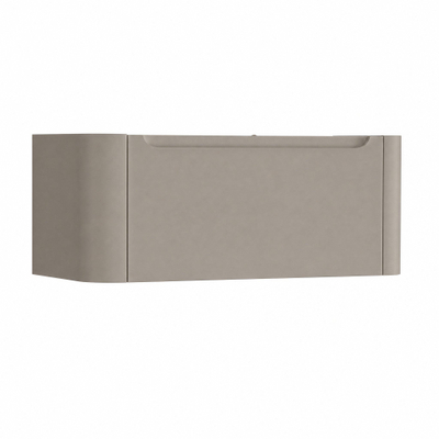 H&R Badmeubelen Juice Wastafelonderkast - 100x45x40cm - afgeronde hoeken - 1 lade - geïntegreerde greep - olive