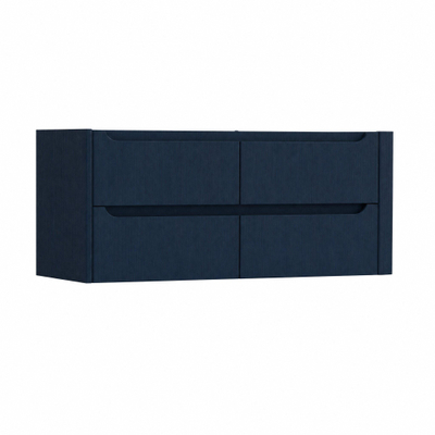H&R Badmeubelen Juice Wastafelonderkast - 120x45x50cm - rechterhoek afgerond - 4 lades - geïntegreerde greep - blue oak