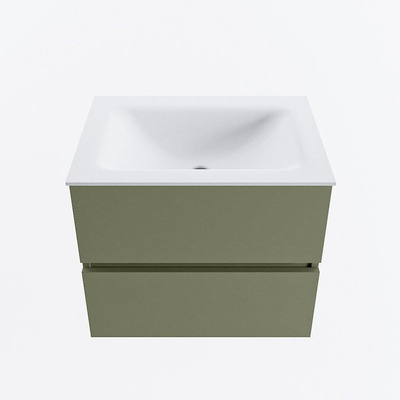 Mondiaz VICA Ensemble de meuble de salle de bain - 60cm - meuble sous-vasque armée - 2 tiroirs - lavabo nuage milieu - 1 trou de robinet - version haute de 60cm - talc