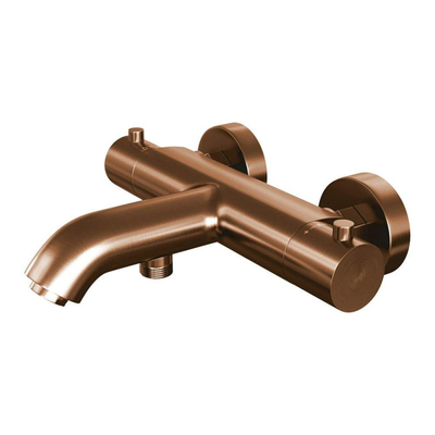 Brauer Copper Edition Badkraan opbouw - douchegarnituur - 2 gladde knoppen - handdouche rond 3 standen - PVD - geborsteld koper