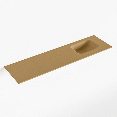 Mondiaz LEX Fontaine - 110x30x0.9cm - lavabo à droite - sans trous de robinet - pour meuble de toilettes - Solid surface - Oro