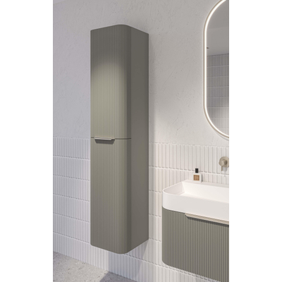 INK Concept R Hoge Kast - 35x35x169cm - 2 deuren - afgeronde hoeken - verticaal gefreesd - tbv grepen - rechtsdraaiend - mat beton groen