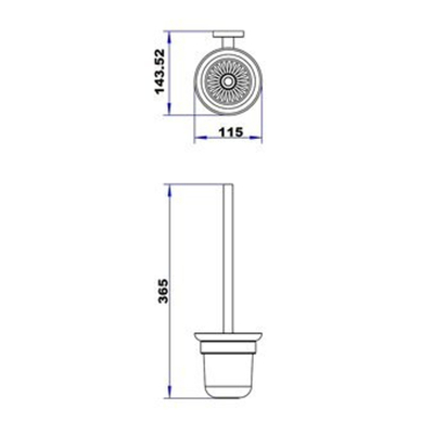 Plieger Vigo ensemble brosse WC modèle mural avec verre chrome