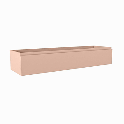 Mondiaz FOGE wastafelonderkast - 140x41x25cm - 1 lade - uitsparing midden - softclose - Rosee