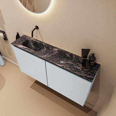 MONDIAZ TURE-DLUX 100cm toiletmeubel Clay. EDEN wastafel Lava positie links. Zonder kraangat.