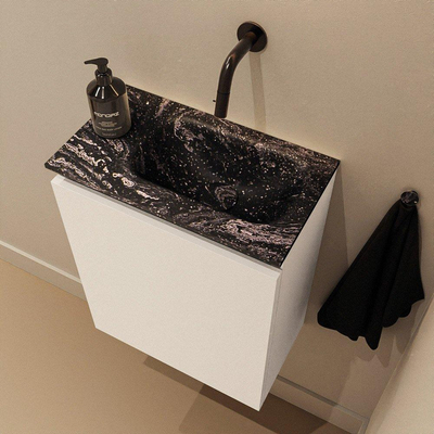 MONDIAZ TURE-DLUX 40cm toiletmeubel Talc. EDEN wastafel Lava positie rechts. Zonder kraangat.