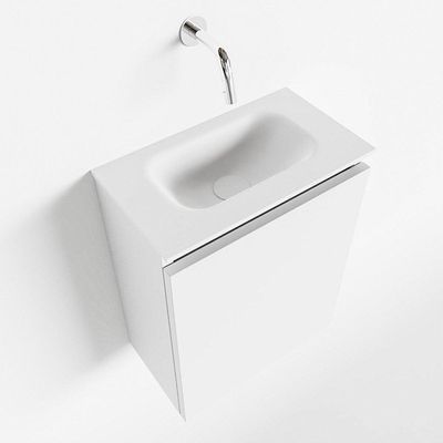 Mondiaz TURE Meuble lave-mains 40x23x50cm sans trous de robinet 1 porte Talc mat Lavabo Eden Centre Solid Surface Blanc