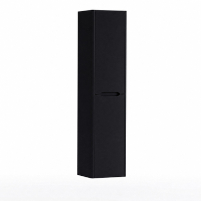 H&R badmeubelen Juice Hoge Kast - 40x35x170cm - met ronde hoeken - 2 deuren - rechtsdraaiend - zwart mat