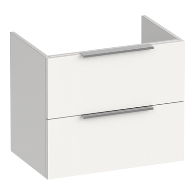 BRAUER Elevate meuble sous lavabo peu profond 60 excl. poignées à poser 2 tiroirs softclose et 1 découpe pour le siphon - blanc mat